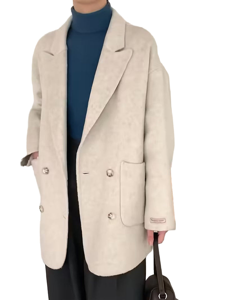 Women's Button-Front Coat with Patch Pockets