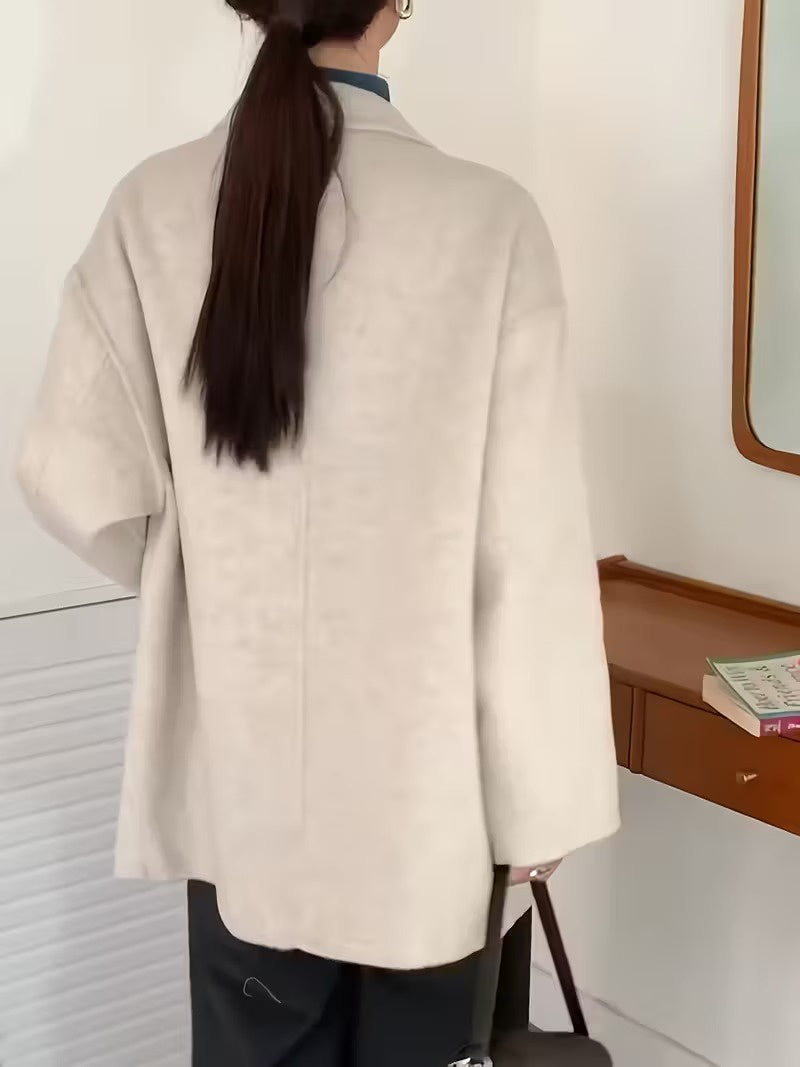 Women's Button-Front Coat with Patch Pockets