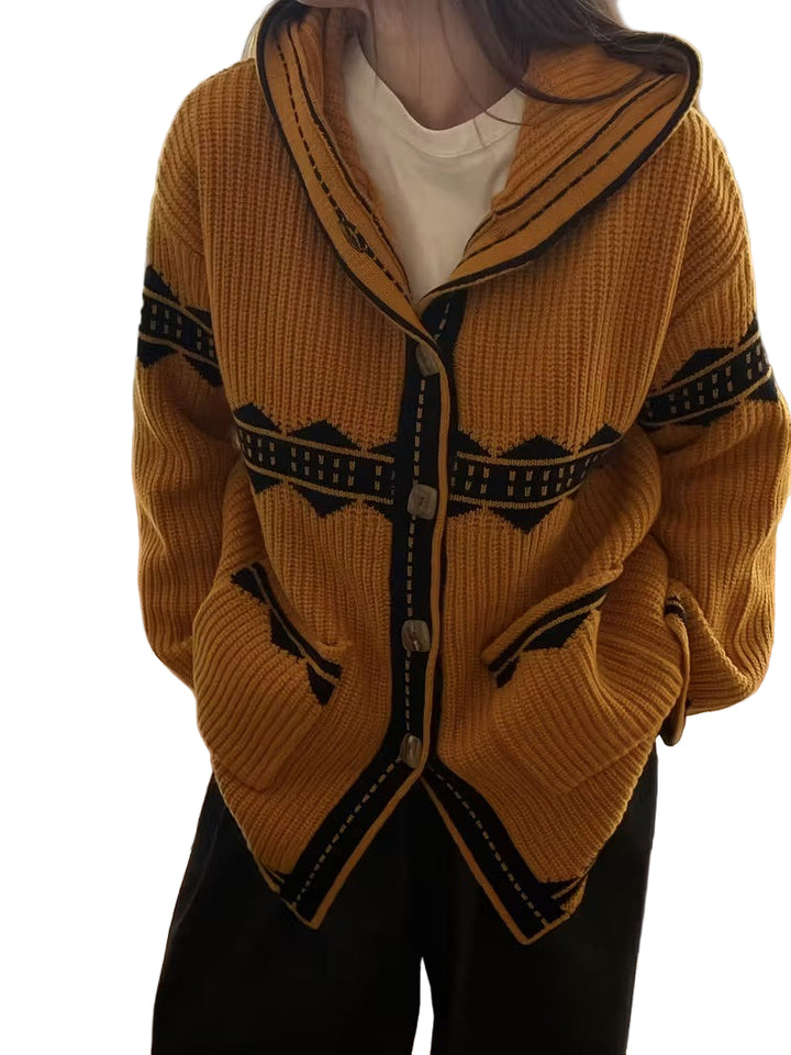 Women's Hooded Button-Up Cardigan