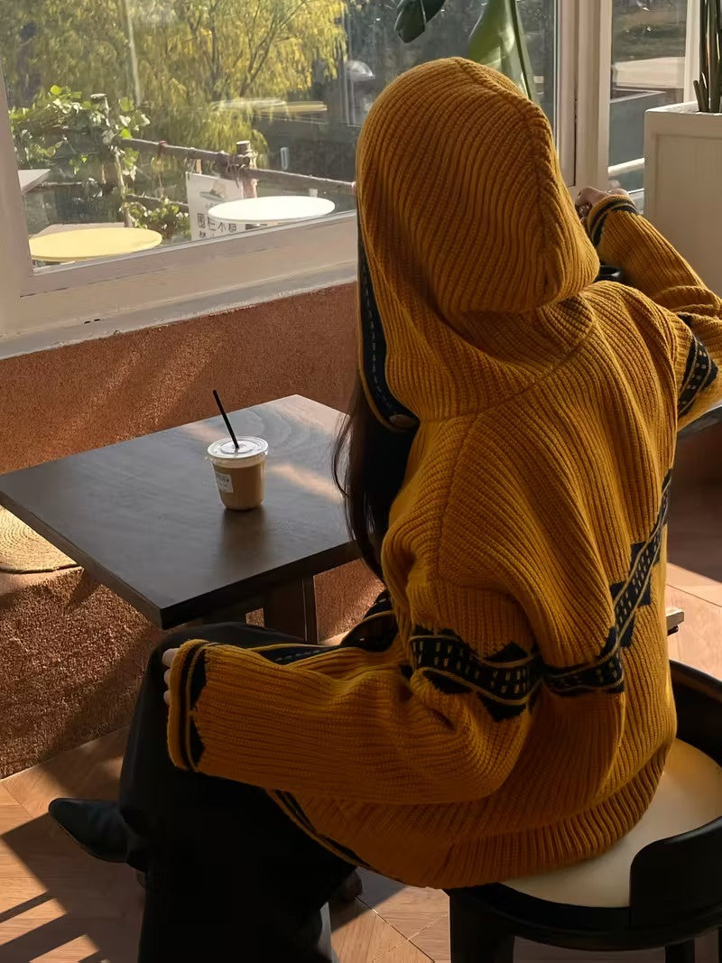 Women's Hooded Button-Up Cardigan