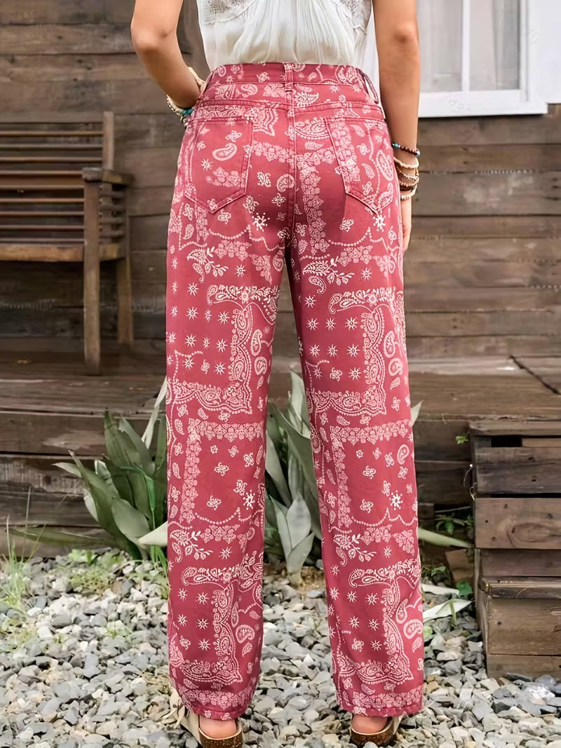 Women’s Printed Straight-Leg Pants