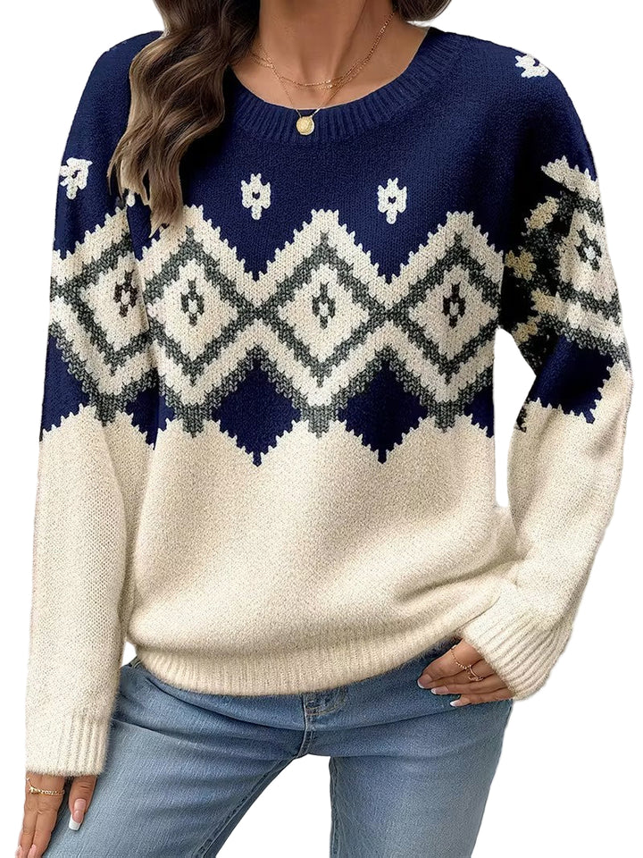 Women's Sweater with Zig-Zag Pattern
