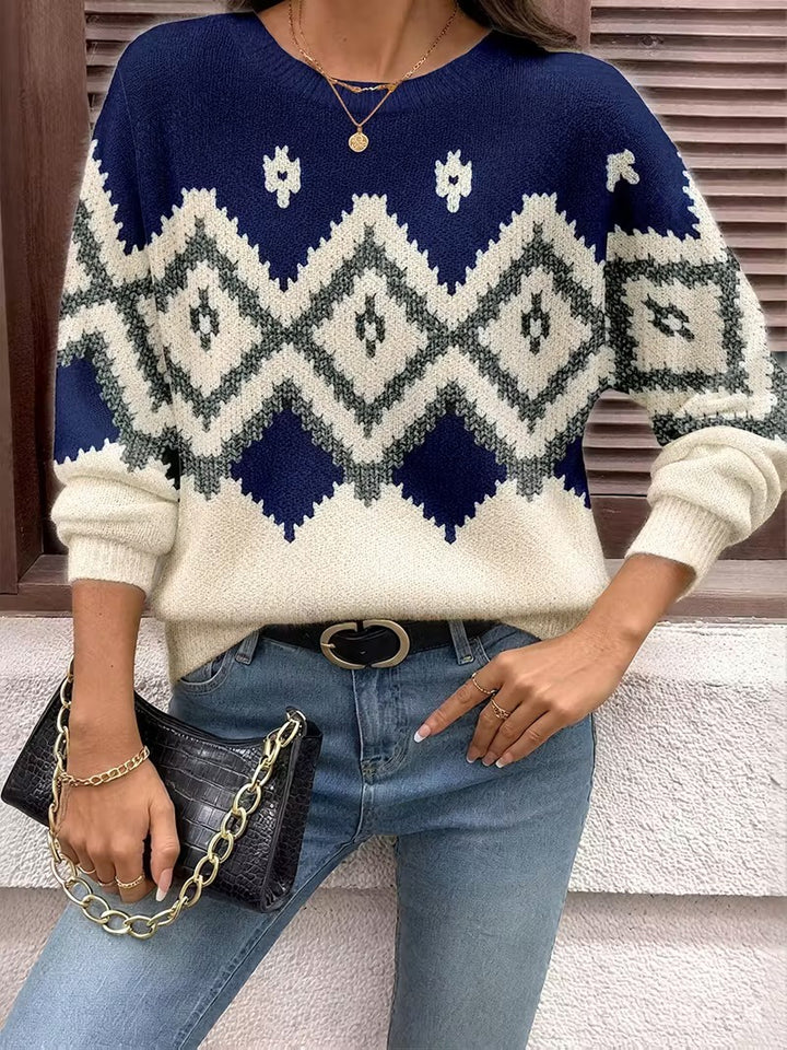Women's Sweater with Zig-Zag Pattern