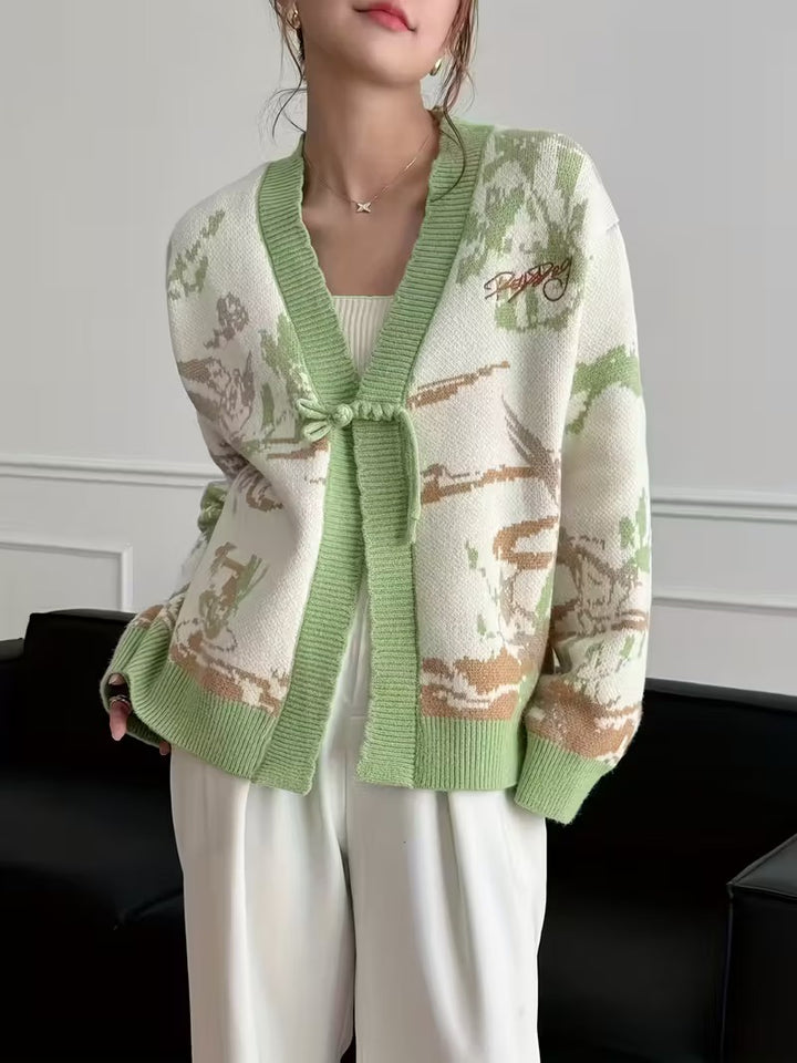 Women's Tie-Front V-Neck Cardigan