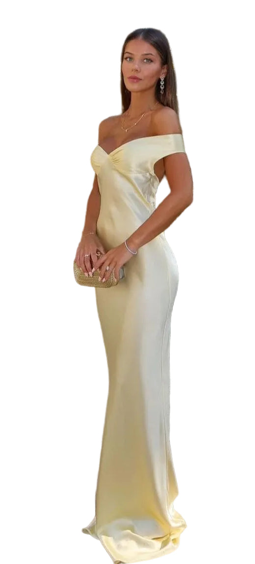 Womens Off Shoulder Maxi Dress with Twist Front Detail