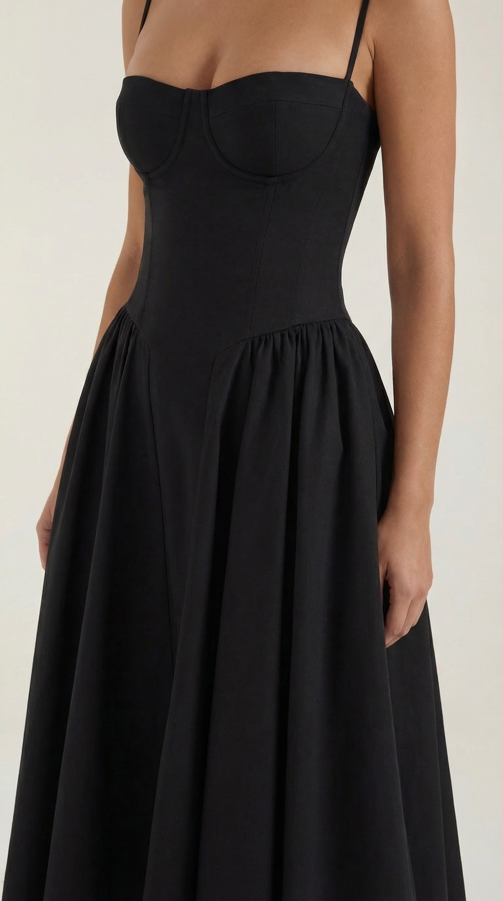 Women’s A-Line Midi Dress with Structured Bodice