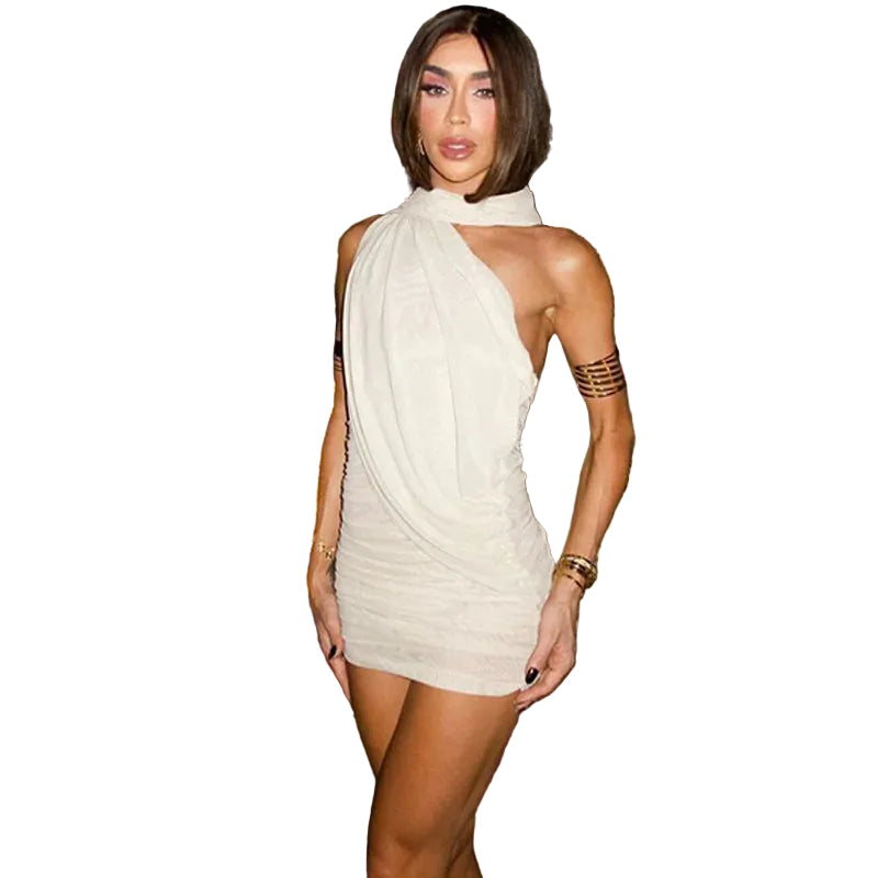 Women’s Asymmetric Drape Mini Dress