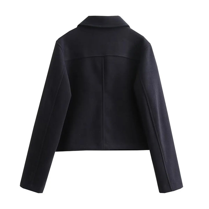 Women’s Button-Front Jacket with Collar and Patch Pockets