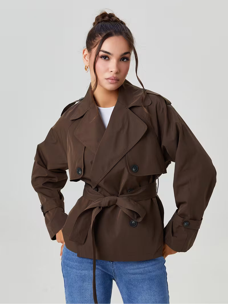 Women’s Double Breasted Belted Trench Coat