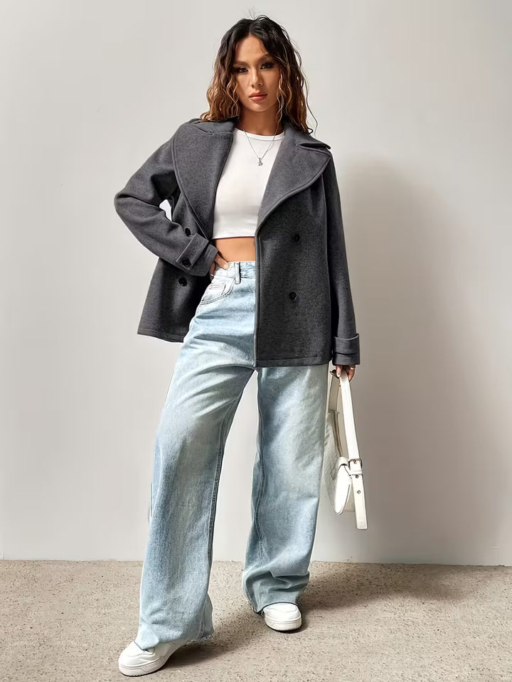 Women’s Double Breasted Button Front Jacket