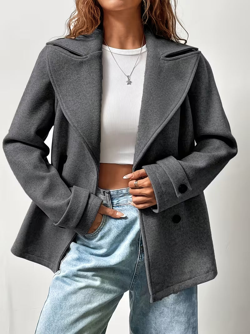 Women’s Double Breasted Button Front Jacket