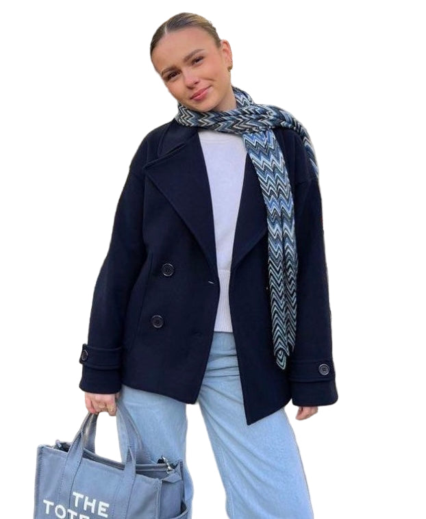 Women’s Double-Breasted Coat with Wide Lapels