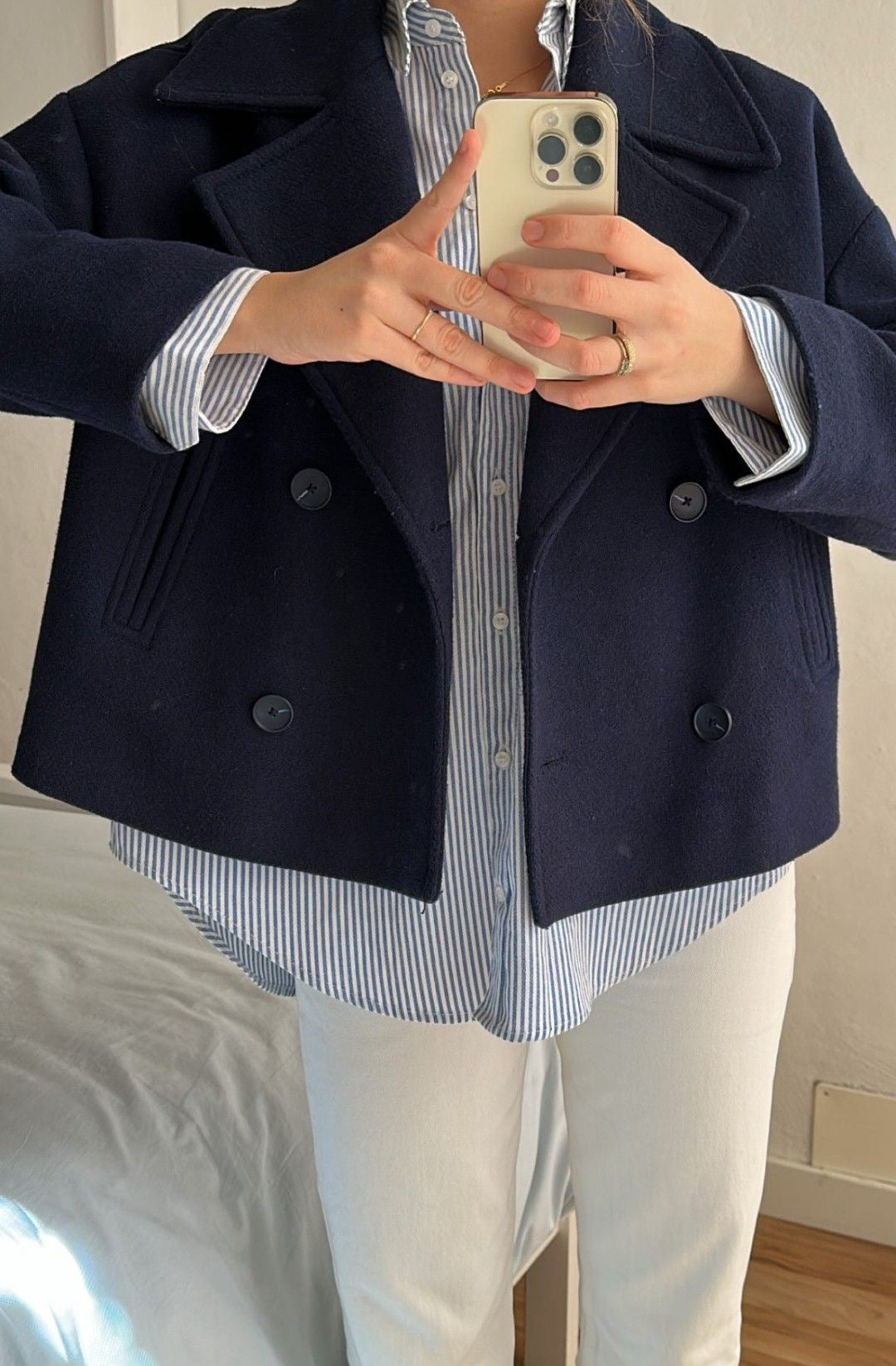 Women’s Double-Breasted Coat with Wide Lapels