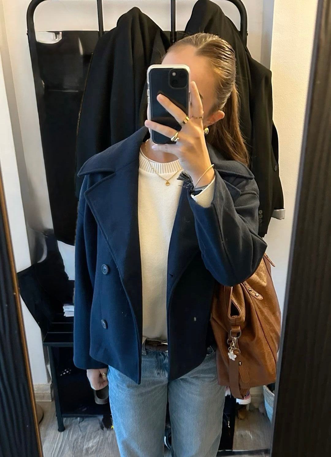 Women’s Double-Breasted Coat with Wide Lapels