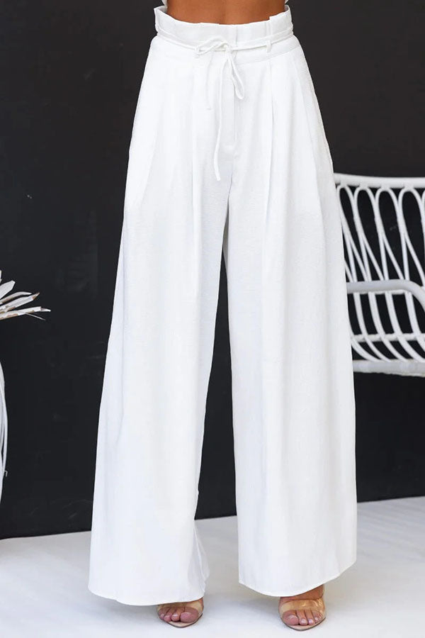 Women’s Halterneck Top and Wide-Leg Trousers Set