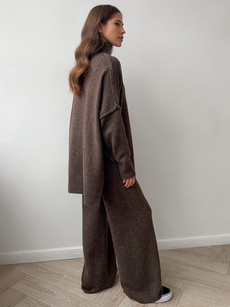 Women’s Knit Jumper and Wide-Leg Trousers Set