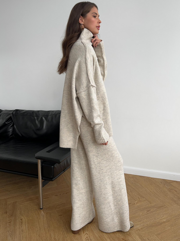Women’s Knit Jumper and Wide-Leg Trousers Set