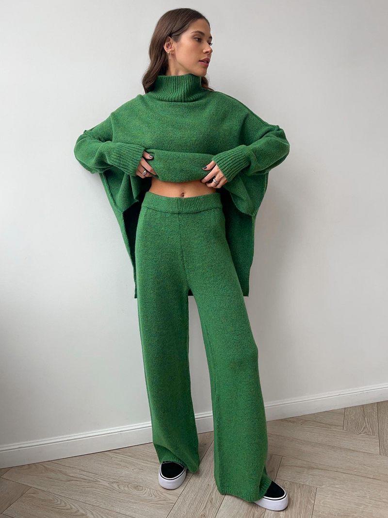 Women’s Knit Jumper and Wide-Leg Trousers Set