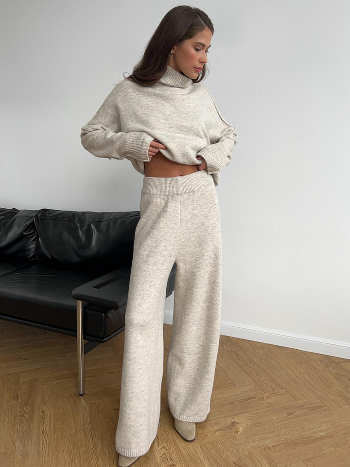 Women’s Knit Jumper and Wide-Leg Trousers Set