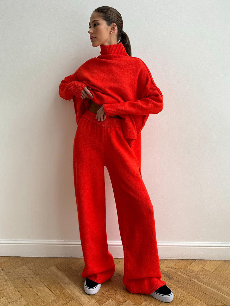 Women’s Knit Jumper and Wide-Leg Trousers Set