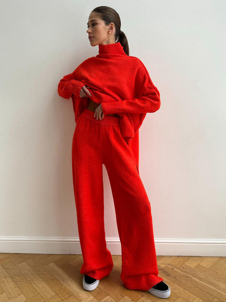 Women’s Knit Jumper and Wide-Leg Trousers Set