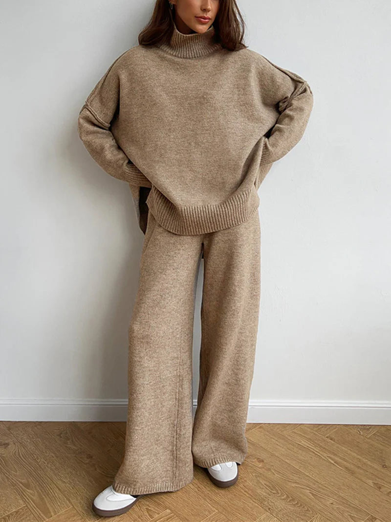 Women’s Knit Jumper and Wide-Leg Trousers Set