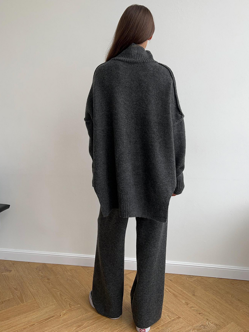 Women’s Knit Jumper and Wide-Leg Trousers Set