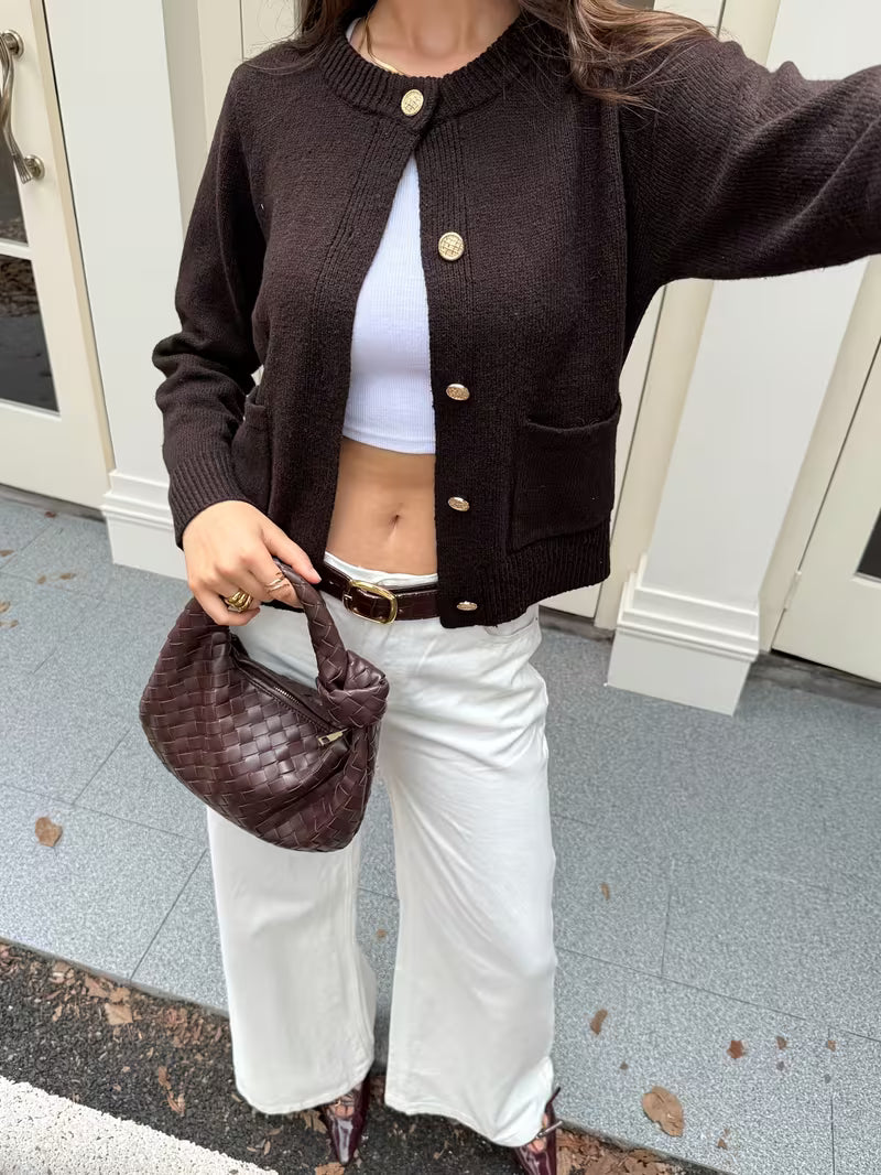 Women’s Long Sleeve Button Front Knit Cardigan
