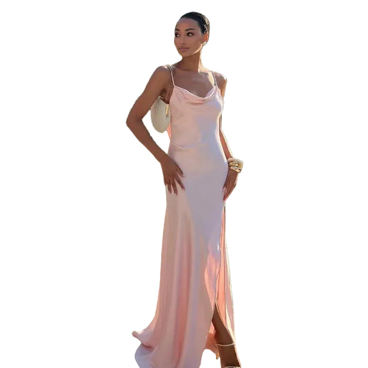Women’s Maxi Dress with Cowl Neck and Spaghetti Straps
