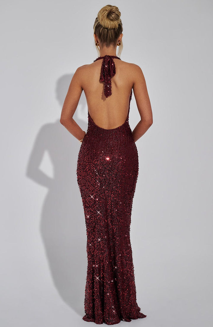 Women’s Maxi Dress with Halter Neck and Cowl Front