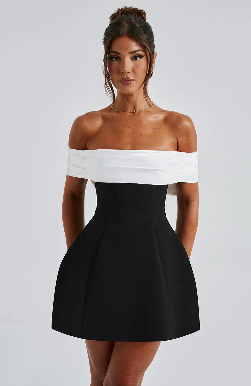 Women’s Off Shoulder Bow Back Mini Dress