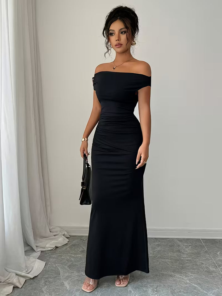 Women’s Off Shoulder Fitted Maxi Dress