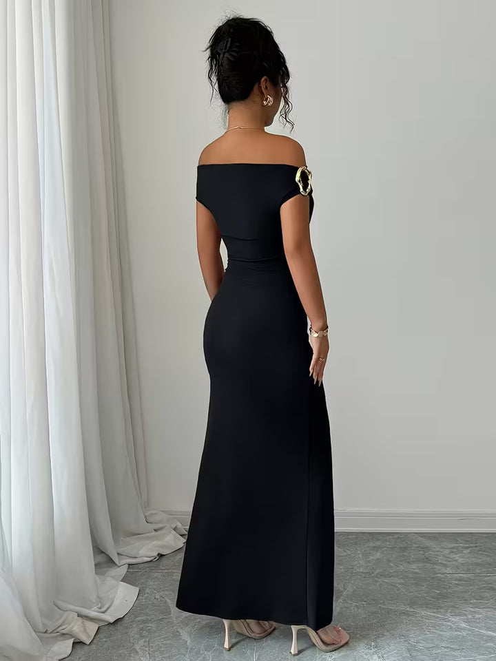 Women’s Off Shoulder Fitted Maxi Dress