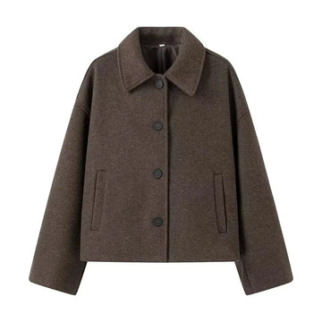 Women’s Short Button-Front Jacket with Collar