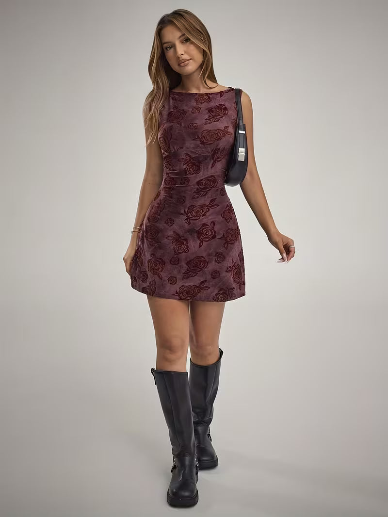 Women’s Sleeveless Floral Mini Dress