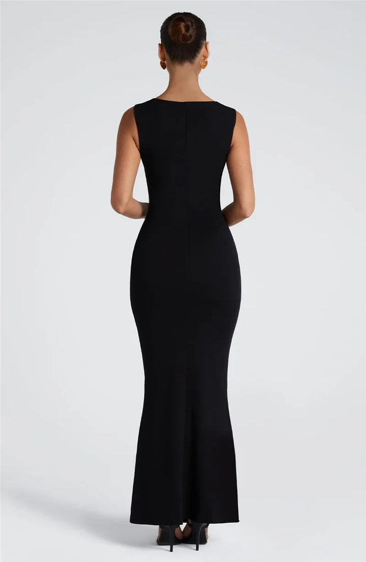 Women’s Sleeveless Maxi Dress with Square Neckline