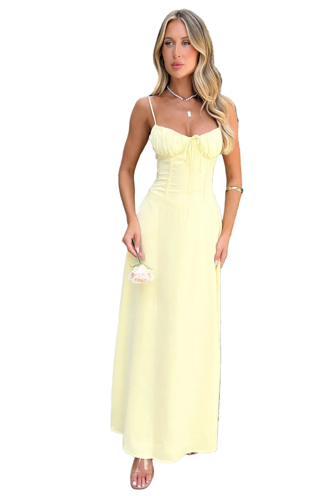 Women’s Sleeveless Maxi Dress with V-Neckline