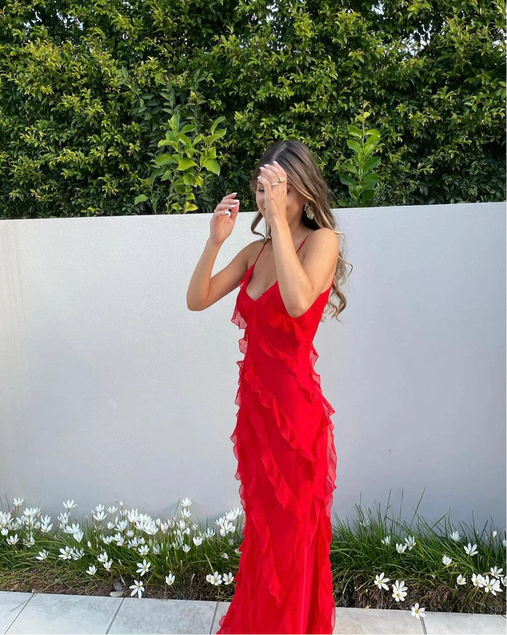 Women’s Sleeveless Ruffled Maxi Dress