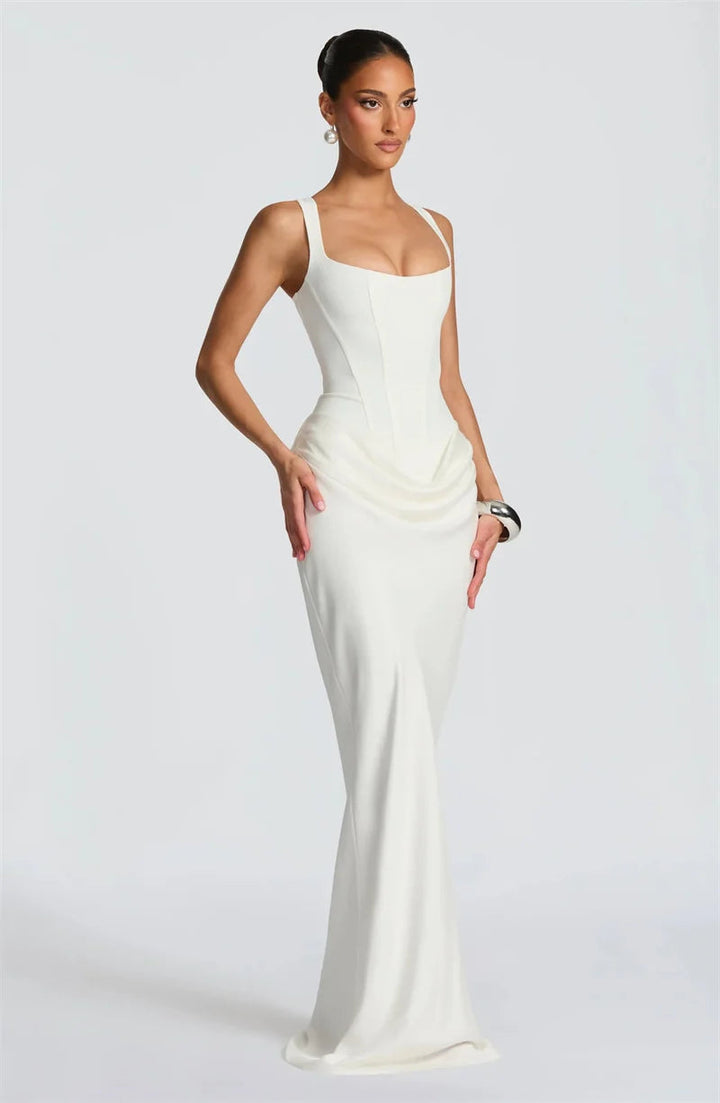 Women’s Square Neck Sleeveless Maxi Bodycon Dress