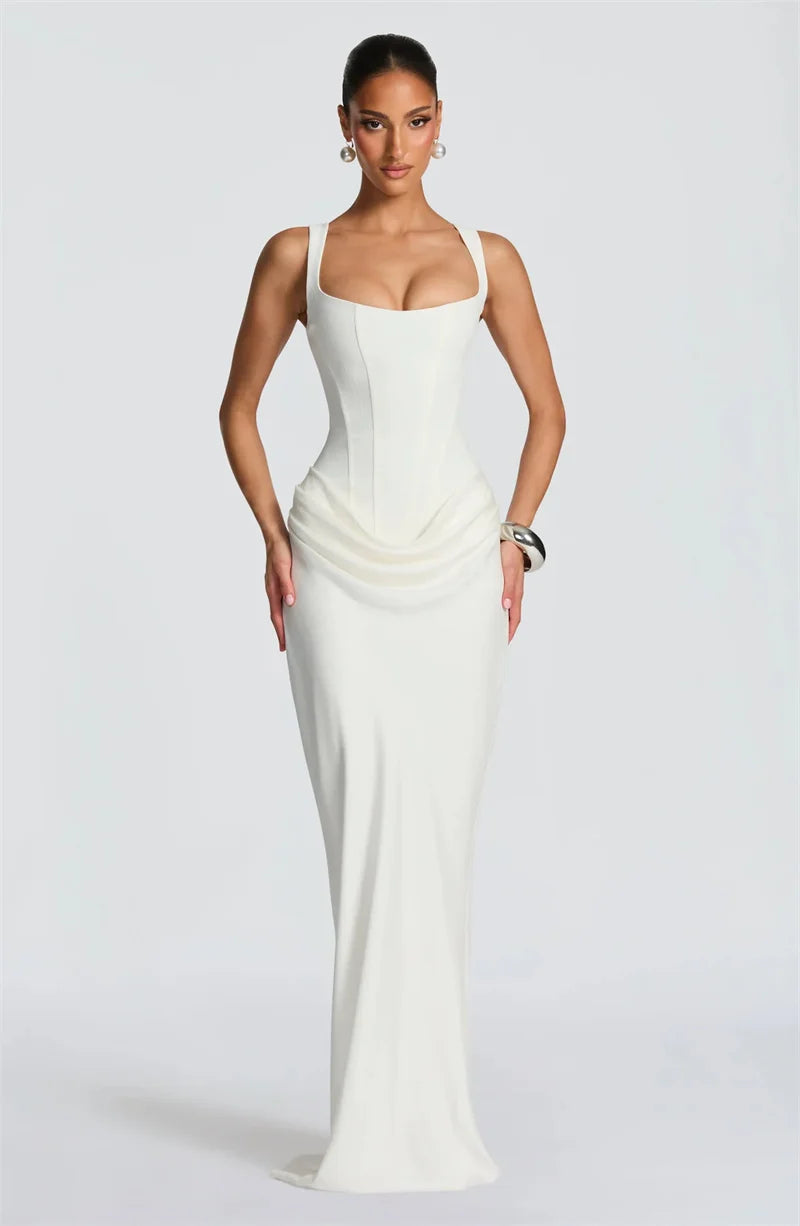 Women’s Square Neck Sleeveless Maxi Bodycon Dress