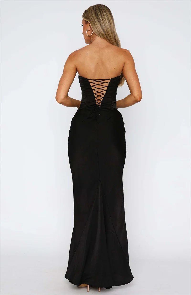 Women’s Strapless Fitted Maxi Dress
