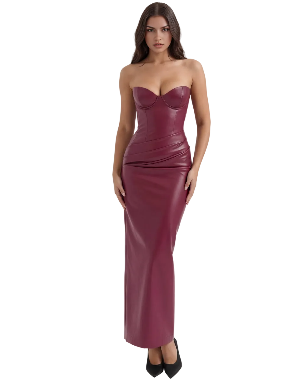 Women’s Strapless Maxi Dress with Fitted Bodice
