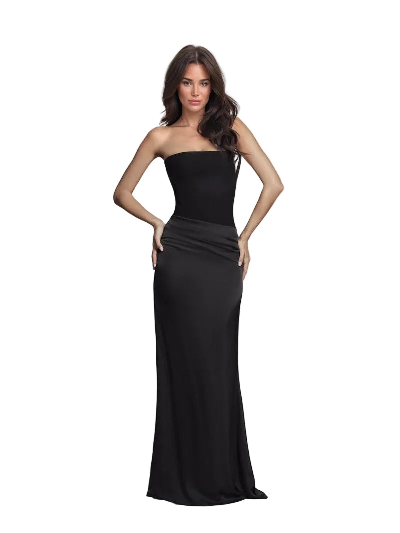 Women’s Strapless Maxi Dress with Straight Silhouette