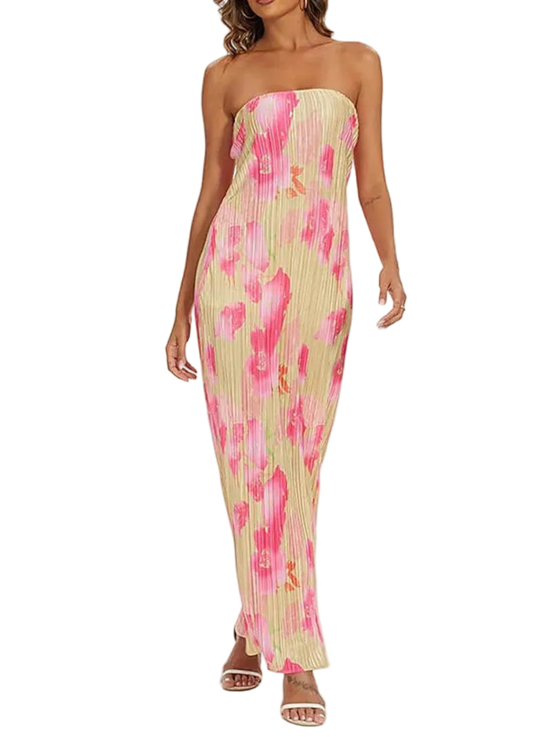 Women’s Strapless Sleeveless Maxi Dress