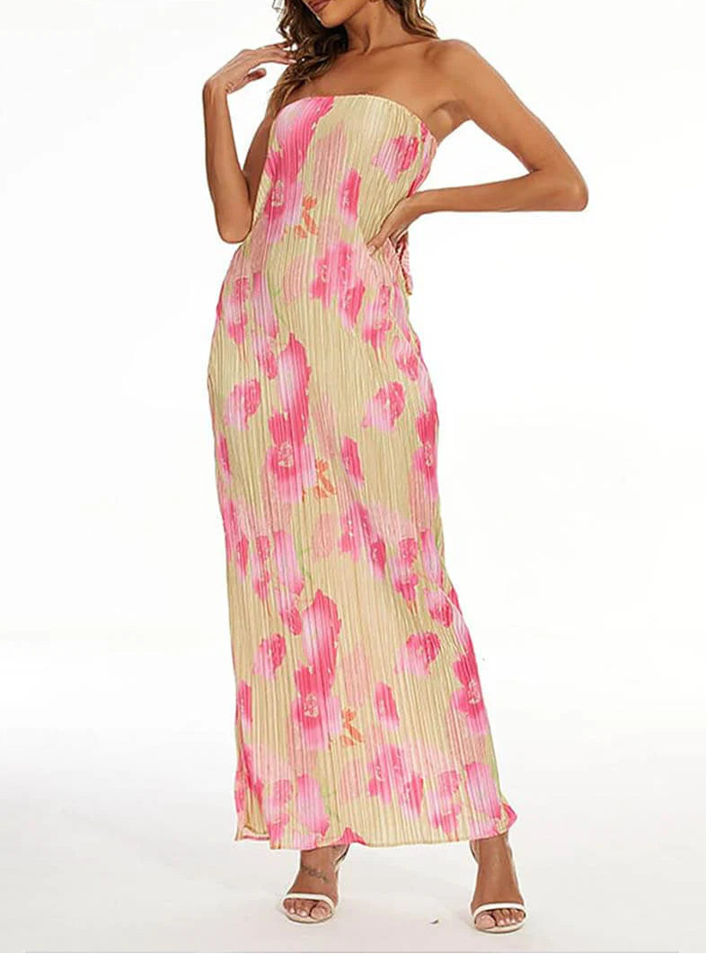Women’s Strapless Sleeveless Maxi Dress