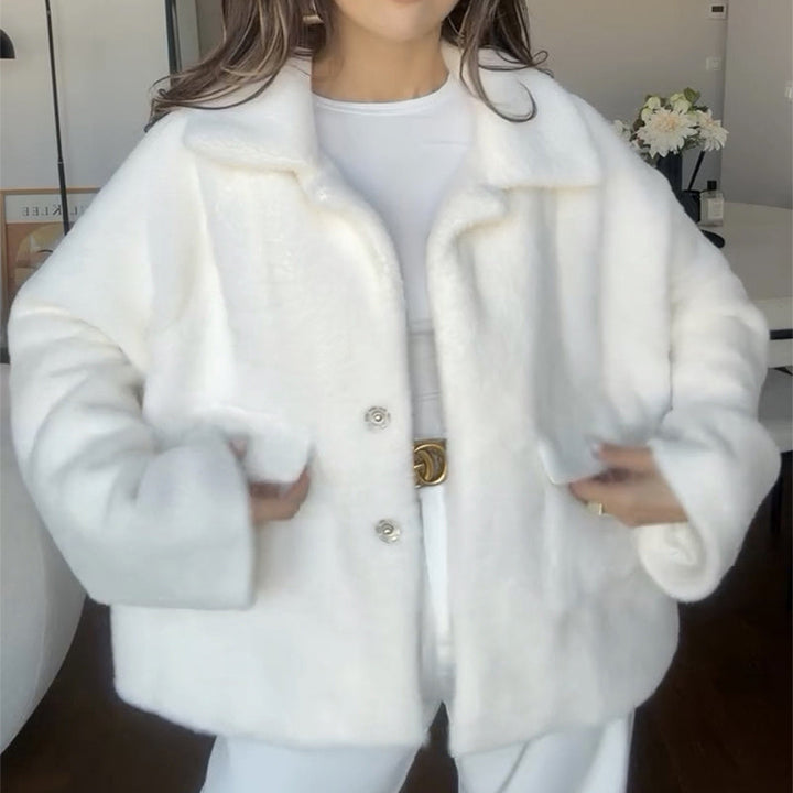 Women’s Textured Oversized Jacket with Front Pockets
