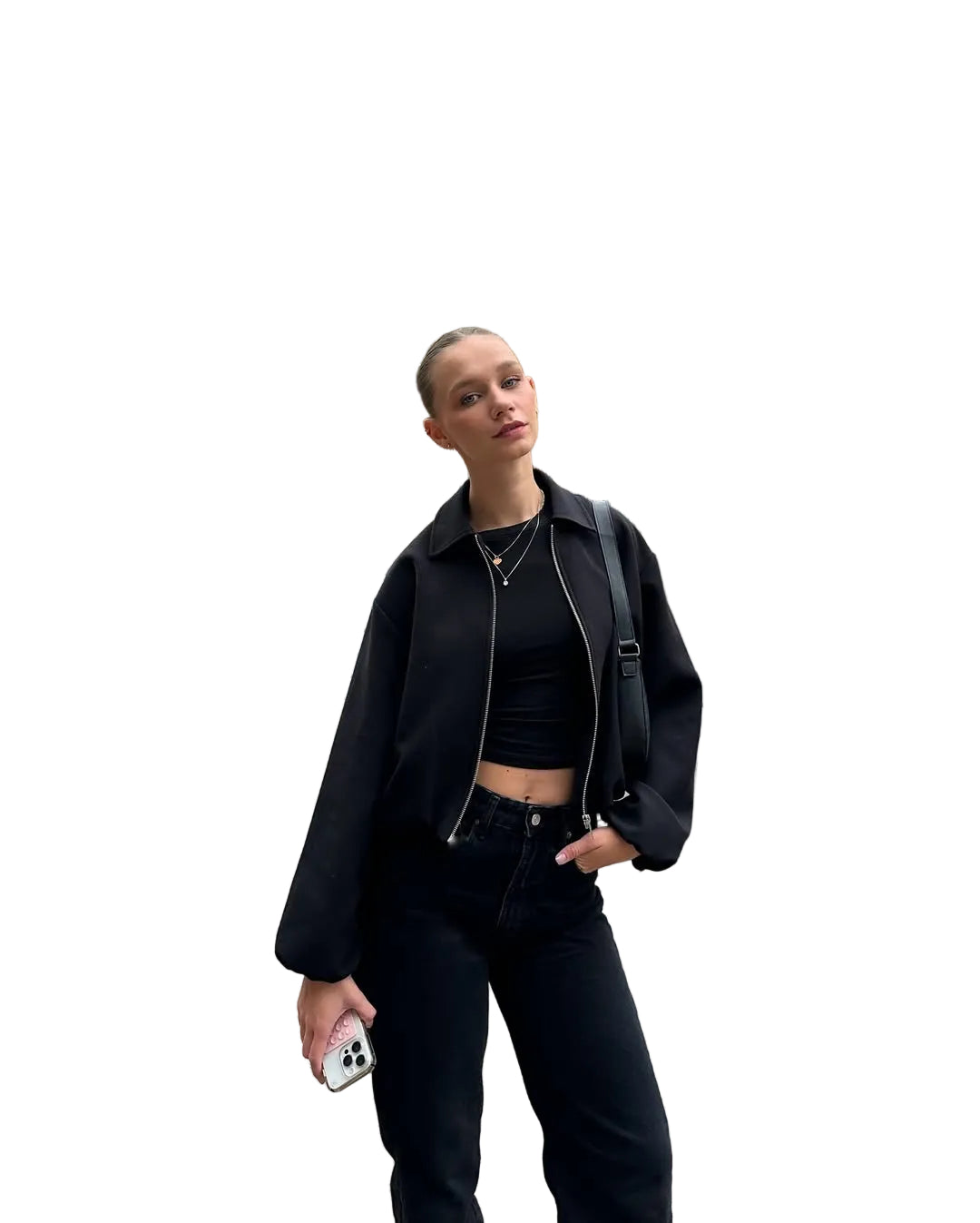 Women’s Zip-Front Collared Lightweight Jacket