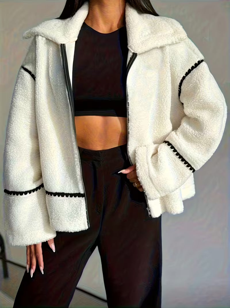 Women’s Zip Front Sherpa Fleece Jacket